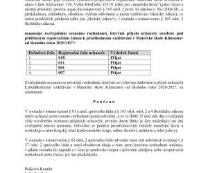 Seznam přijatých uchazečů