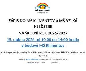 Zápis 2026/2027
