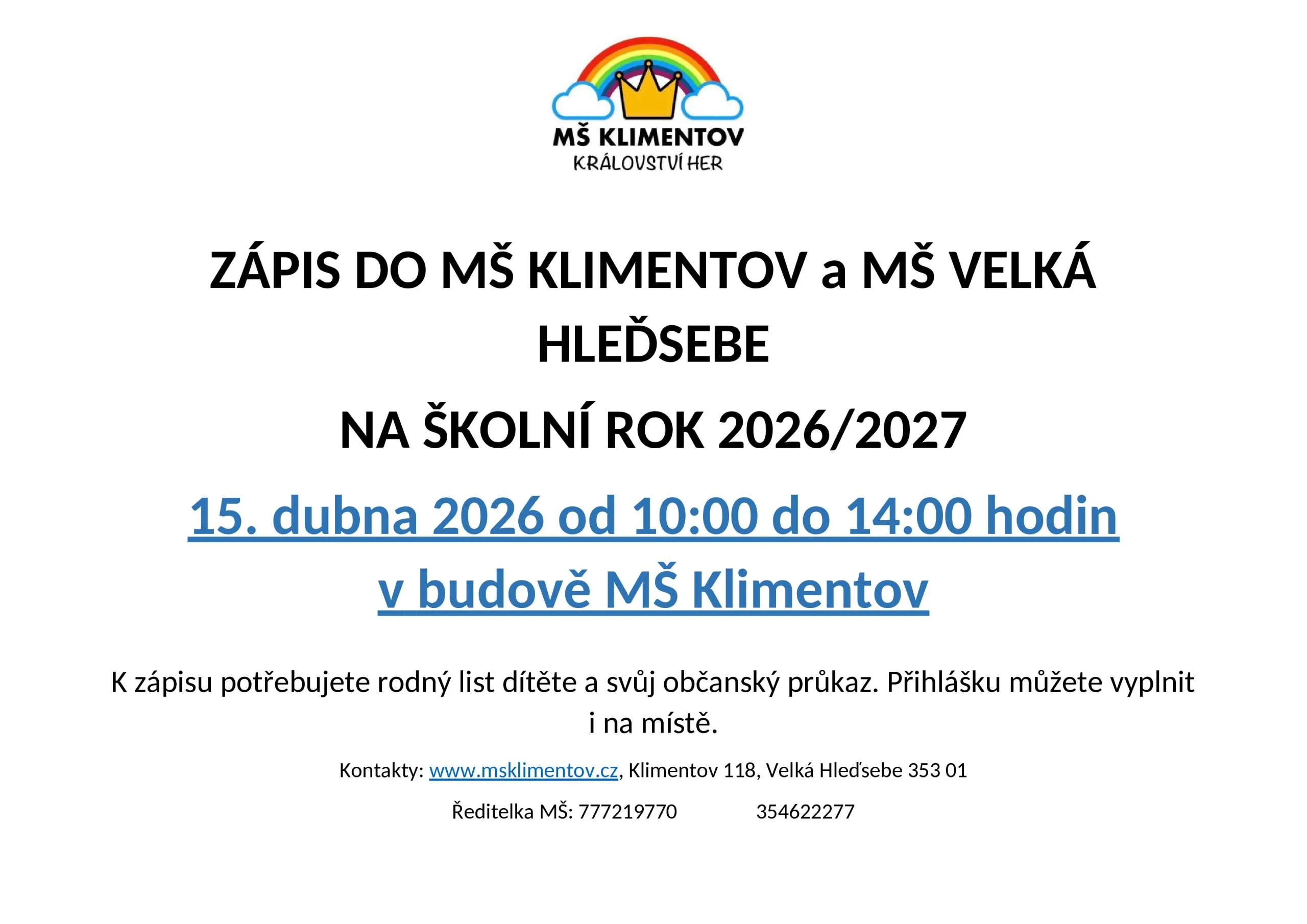 Zápis 2026/2027
